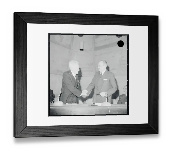 Framed Print : Karl Von Frisch Shaking Hands with Vittorino Veronese