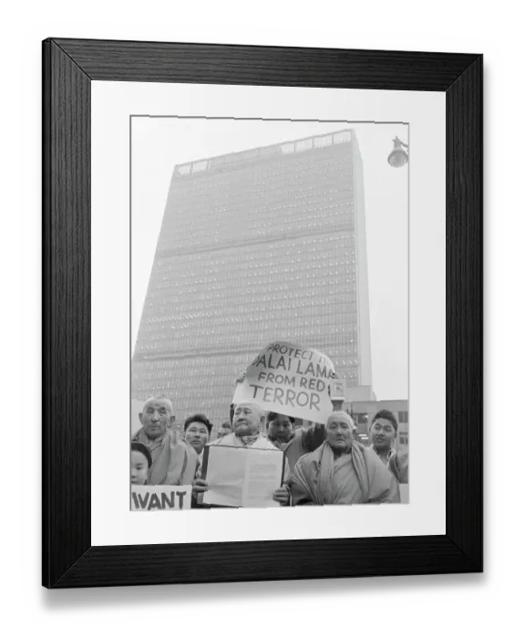 Framed Print : Buddhists Protesting Outside United Nations Framed Print : Buddhists Protesting Outside United Nations