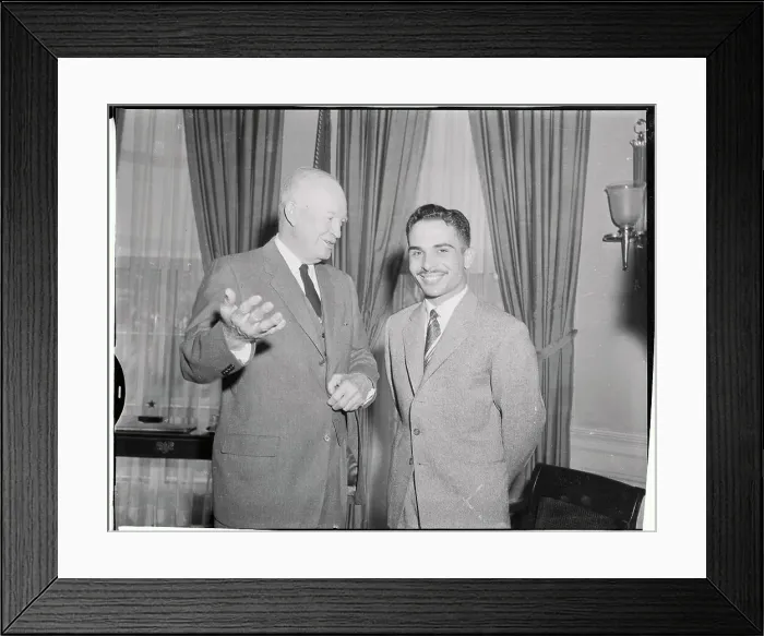 Framed Print : President Dwight D. Eisenhower Talking with King Hussein Framed Print : President Dwight D. Eisenhower Talking with King Hussein