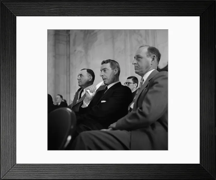 Framed Print : Joe DiMaggio Watching Senate Rackets Framed Print : Joe DiMaggio Watching Senate Rackets