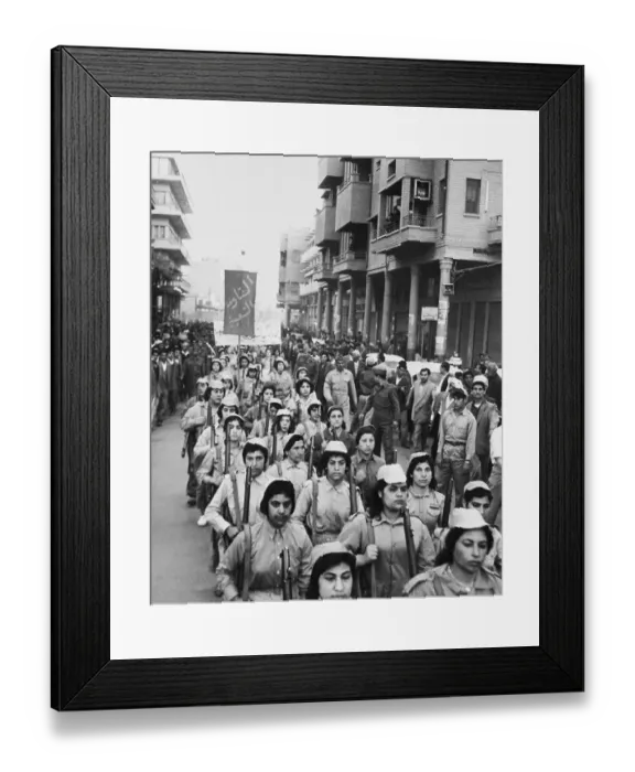 Framed Print : Women Home Guards March With Rifles Framed Print : Women Home Guards March With Rifles