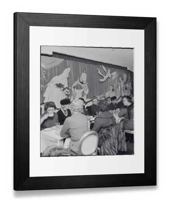 Framed Print : Playbill Restaurant Patrons by Hirschfeld Caricature Mural Framed Print : Playbill Restaurant Patrons by Hirschfeld Caricature Mural