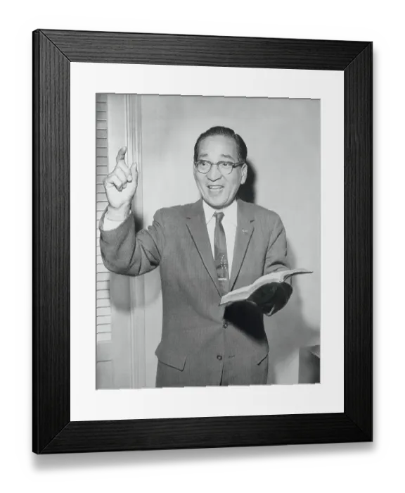 Framed Print : Mitsuo Fuchida Reading from Bible Framed Print : Mitsuo Fuchida Reading from Bible