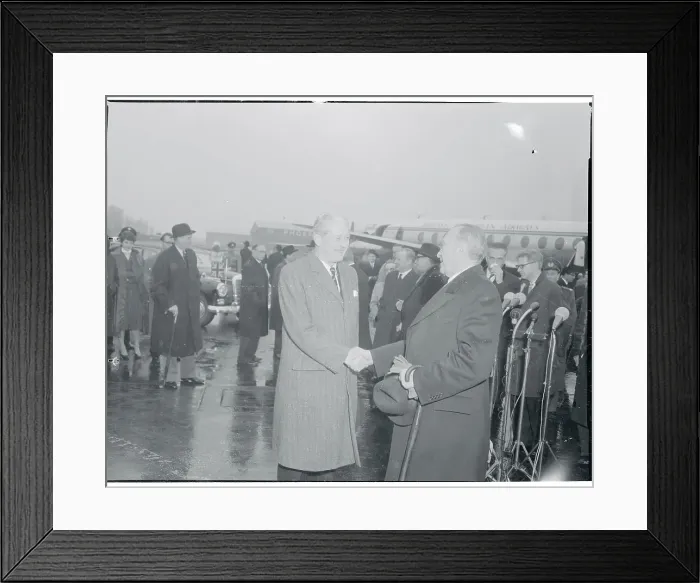 Framed Print : Konrad Adenauer and Harold Macmillan Shaking Hands Framed Print : Konrad Adenauer and Harold Macmillan Shaking Hands