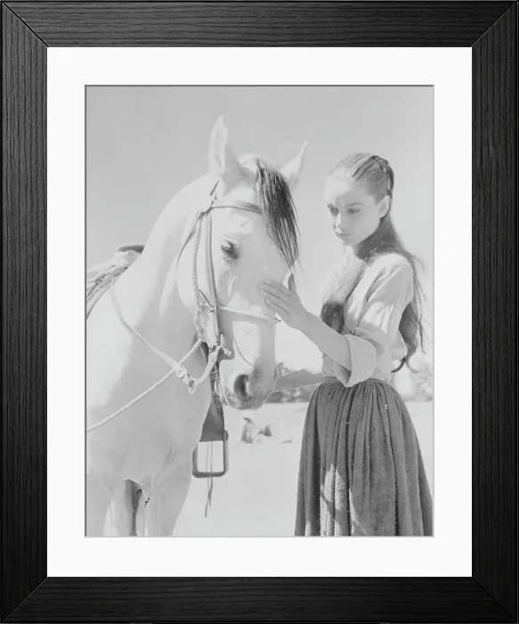 Framed Print : Audrey Hepburn with a Horse in The Unforgiven