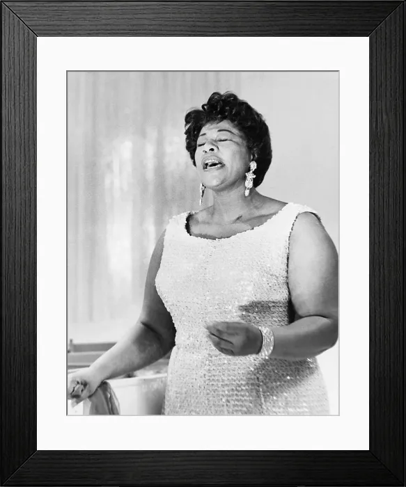 Framed Print : Ella Fitzgerald Singing on Stage Framed Print : Ella Fitzgerald Singing on Stage