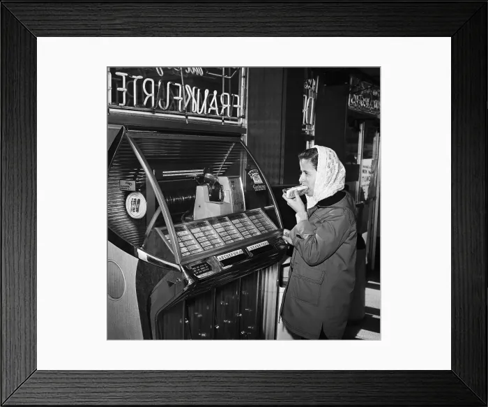 Framed Print : German Teenager With Jukebox Framed Print : German Teenager With Jukebox