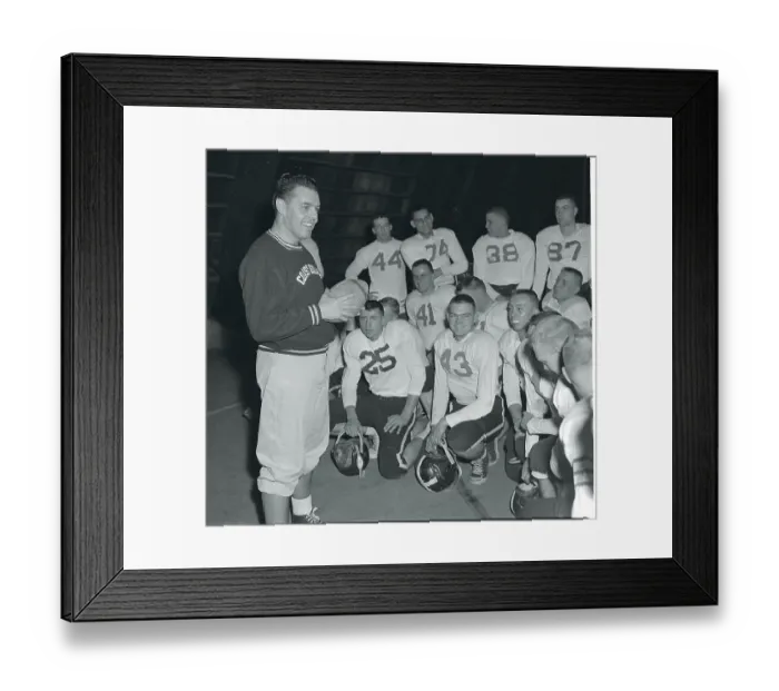 Framed Print : Otto Graham Talking to Players