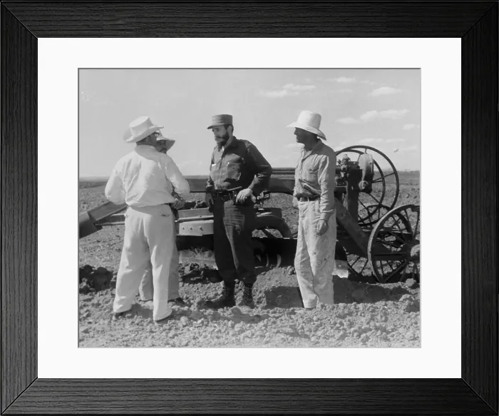Framed Print : Fidel Castro Standing in Field and Conversing With Farmers Framed Print : Fidel Castro Standing in Field and Conversing With Farmers