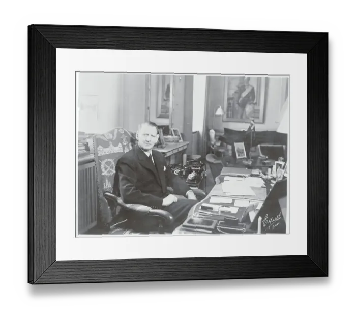 Framed Print : Denmark's King Frederik in His Office