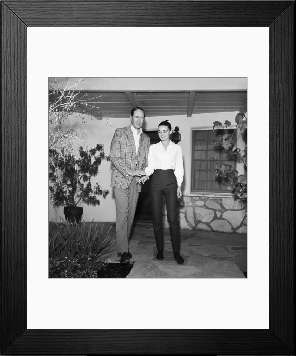 Framed Print : Audrey Hepburn Taking First Steps After Back Injury Framed Print : Audrey Hepburn Taking First Steps After Back Injury