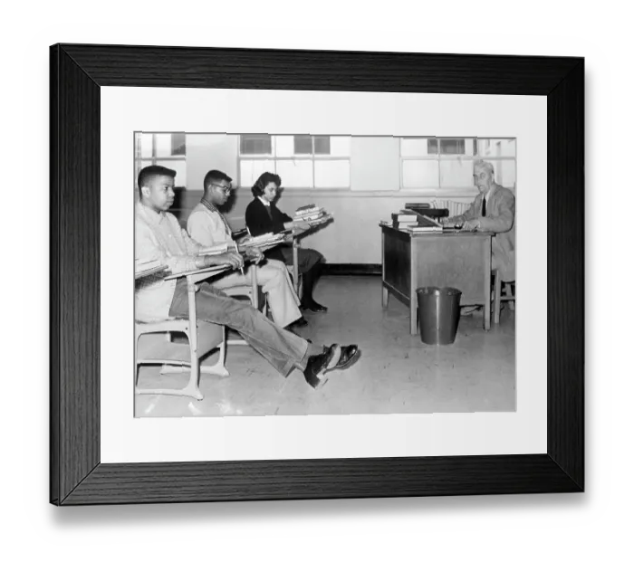 Framed Print : Students and Teacher Seated in Class