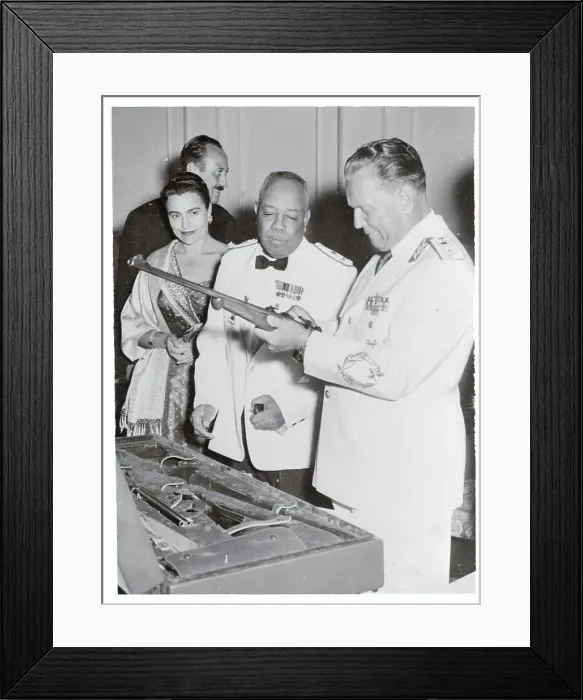 Framed Print : Marshal Tito and Ibrahim Abboud Examining Gun Framed Print : Marshal Tito and Ibrahim Abboud Examining Gun