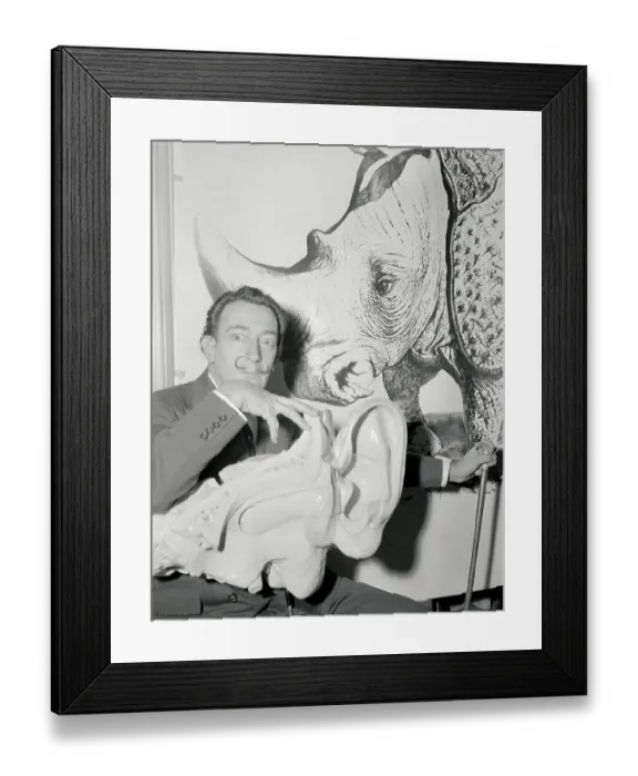 Framed Print : Salvador Dali Promoting His Magazine Rhinoceros Framed Print : Salvador Dali Promoting His Magazine Rhinoceros