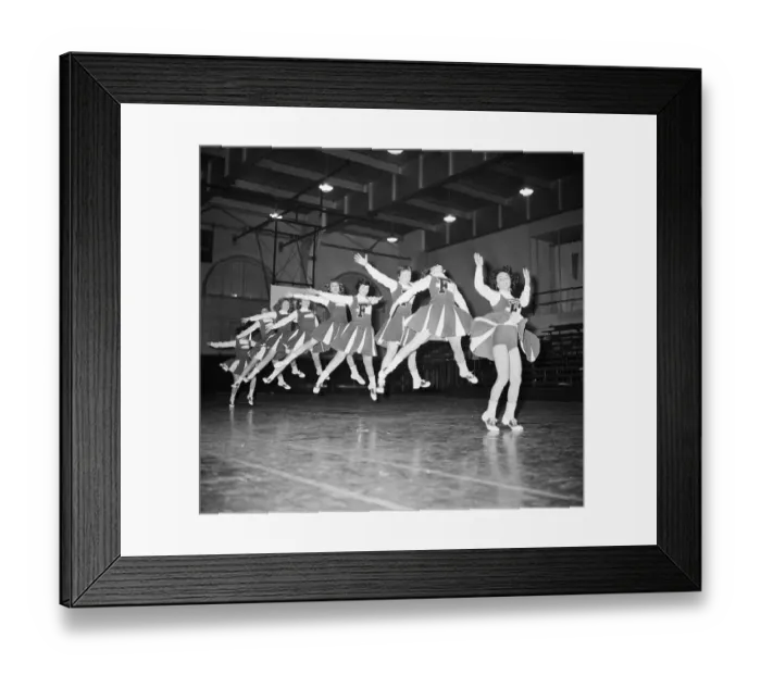 Framed Print : Cheerleaders in Middle of Routine