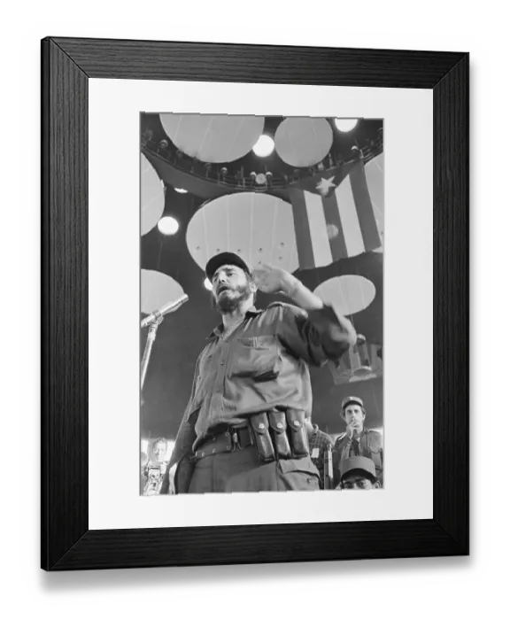 Framed Print : Fidel Castro Gesturing While Speaking