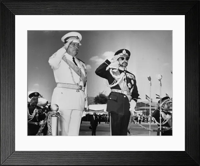 Framed Print : World Leaders in Military Uniform During Review Ceremony Framed Print : World Leaders in Military Uniform During Review Ceremony