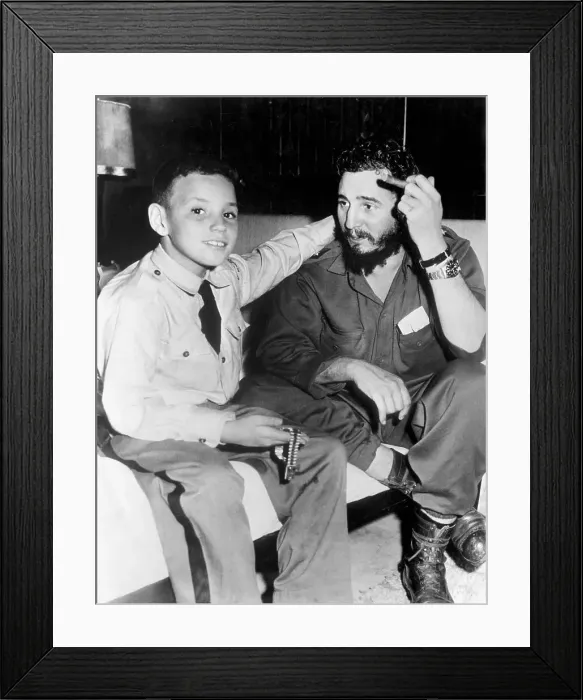 Framed Print : Fidel Castro with Son Framed Print : Fidel Castro with Son