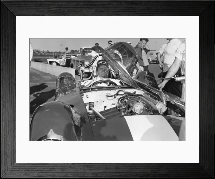 Framed Print : Marshall Teague Prepares For Race