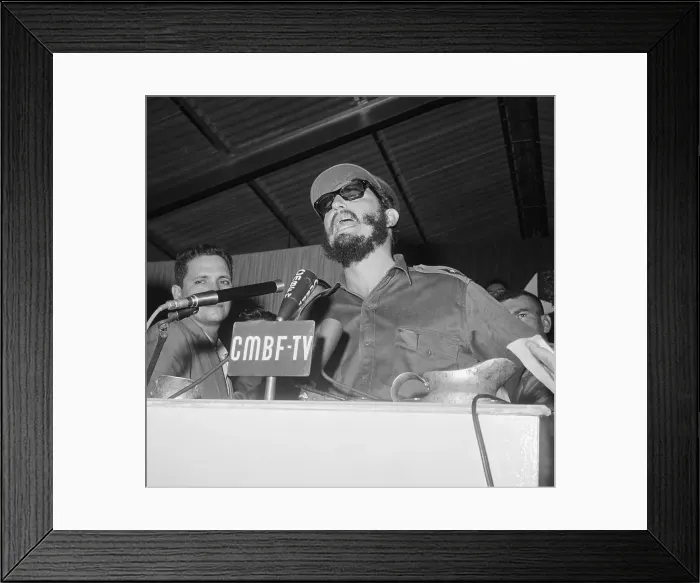Framed Print : Fidel Castro Speaking at CMBF Television Podium Framed Print : Fidel Castro Speaking at CMBF Television Podium
