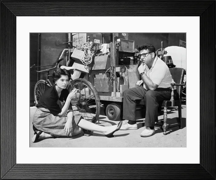 Framed Print : Martin Ritt and Sophia Loren Relaxing on Set Framed Print : Martin Ritt and Sophia Loren Relaxing on Set