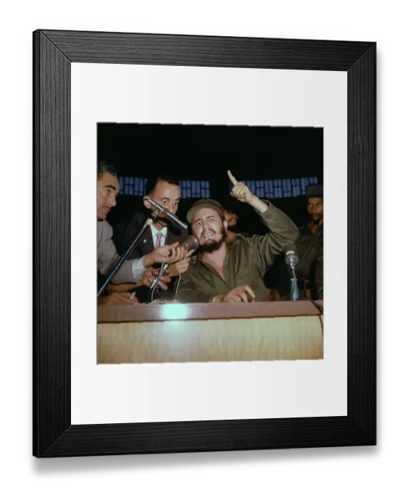 Framed Print : Fidel Castro Speaking with Finger Raised Framed Print : Fidel Castro Speaking with Finger Raised