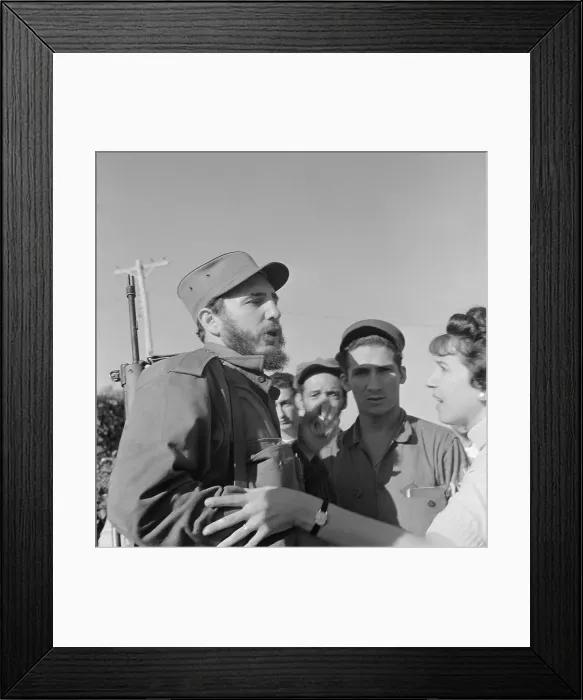 Framed Print : Fidel Castro Talking with Cubans