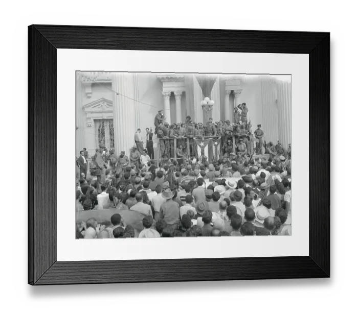 Framed Print : Large Crowd Listening to Fidel Castro Framed Print : Large Crowd Listening to Fidel Castro
