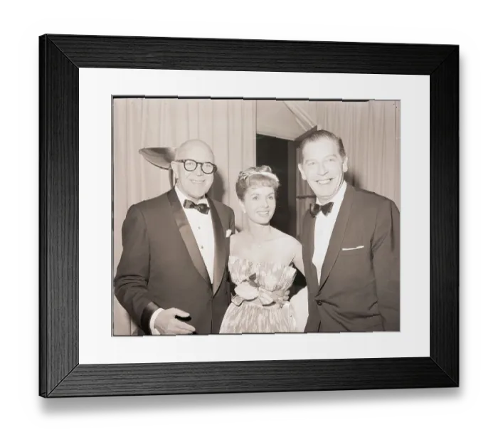 Framed Print : Jimmy McHugh with Milton Berle and Debbie Reynolds Framed Print : Jimmy McHugh with Milton Berle and Debbie Reynolds