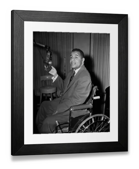 Framed Print : Roy Campanella Broadcasting Radio Show Framed Print : Roy Campanella Broadcasting Radio Show