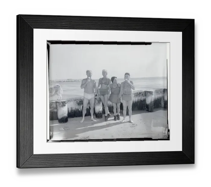 Framed Print : Performers Dressed Skimpily While Standing on Beach Framed Print : Performers Dressed Skimpily While Standing on Beach