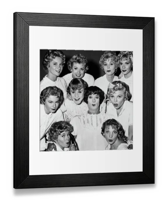 Framed Print : Tony Curtis and Jack Lemmon in Drag Surrounded By Women Framed Print : Tony Curtis and Jack Lemmon in Drag Surrounded By Women