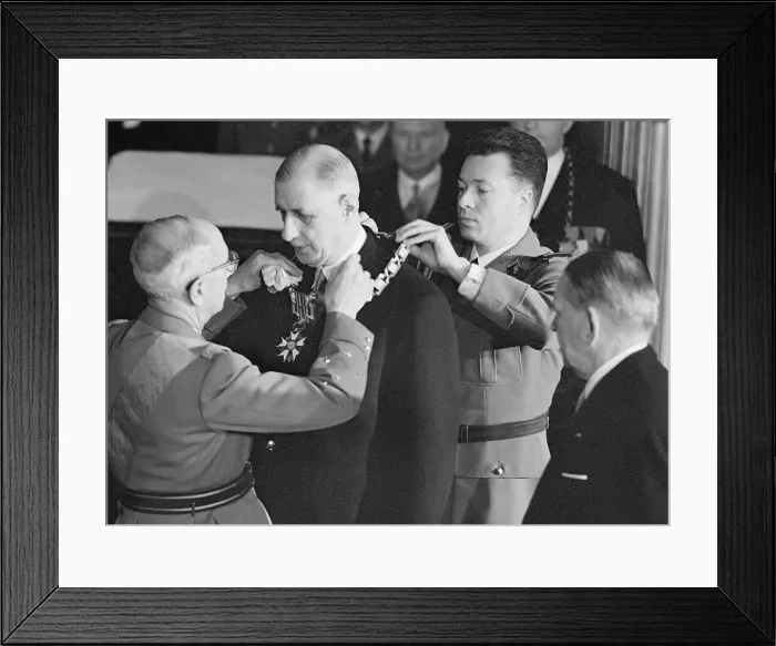 Framed Print : Charles De Gaulle Receives Grand Collar Framed Print : Charles De Gaulle Receives Grand Collar