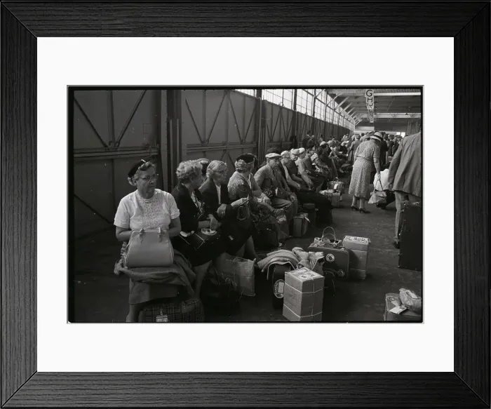 Framed Print : Passengers Waiting with Luggage Framed Print : Passengers Waiting with Luggage
