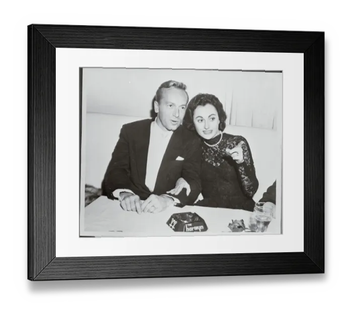 Framed Print : Singer Johnny Johnston and Wife Shirley at the Harwyn Club Framed Print : Singer Johnny Johnston and Wife Shirley at the Harwyn Club
