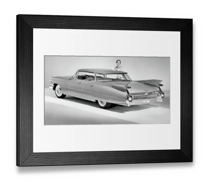 Framed Print : 1959 Cadillac Sedan Deville Featuring Tail Fins Framed Print : 1959 Cadillac Sedan Deville Featuring Tail Fins