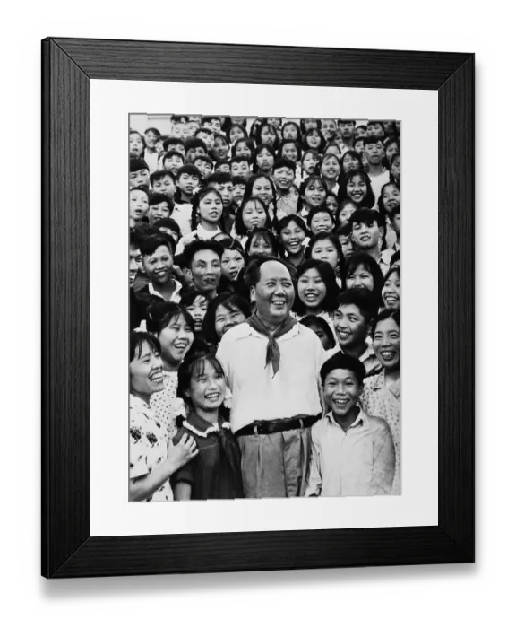 Framed Print : Chairman Mao with Young Students Framed Print : Chairman Mao with Young Students