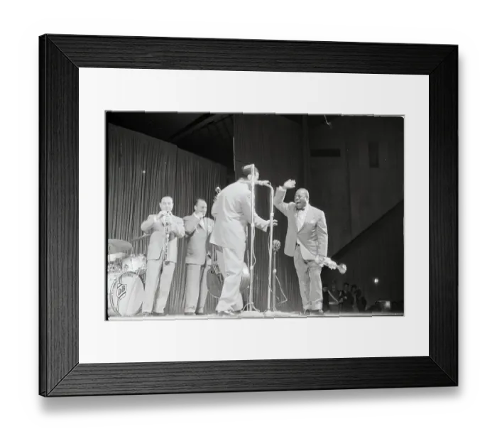 Framed Print : Louis Armstrong Playing in Israel Framed Print : Louis Armstrong Playing in Israel