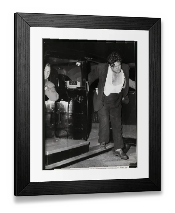 Framed Print : Brendan Behan Leaving Taxi Drunk Framed Print : Brendan Behan Leaving Taxi Drunk