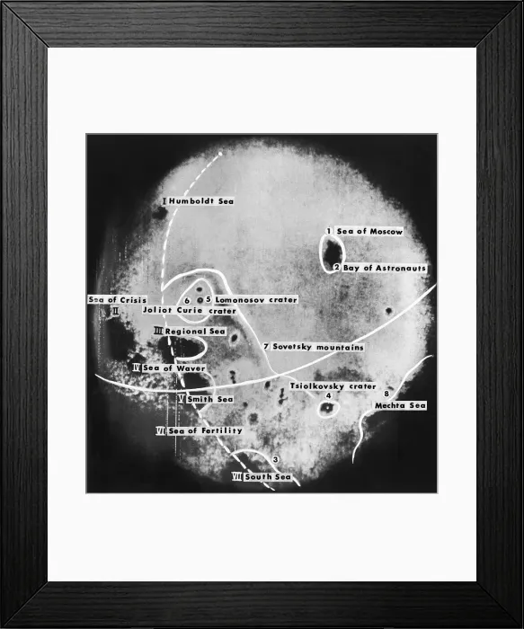 Framed Print : Diagrammed Photo Dark Side of the Moon Framed Print : Diagrammed Photo Dark Side of the Moon