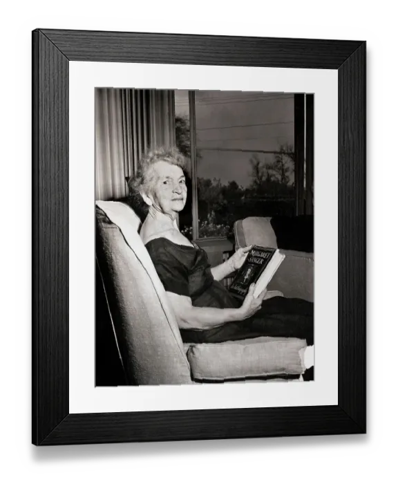 Framed Print : Margaret Sanger Seated with Her Book Framed Print : Margaret Sanger Seated with Her Book
