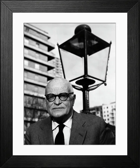Framed Print : Thorton Wilder In Milan By Lamp Post Framed Print : Thorton Wilder In Milan By Lamp Post