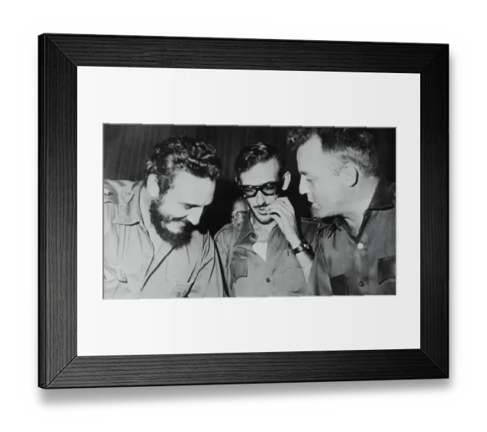 Framed Print : Fidel Castro with Eloy Gutierrez Menoyo and William Morgan