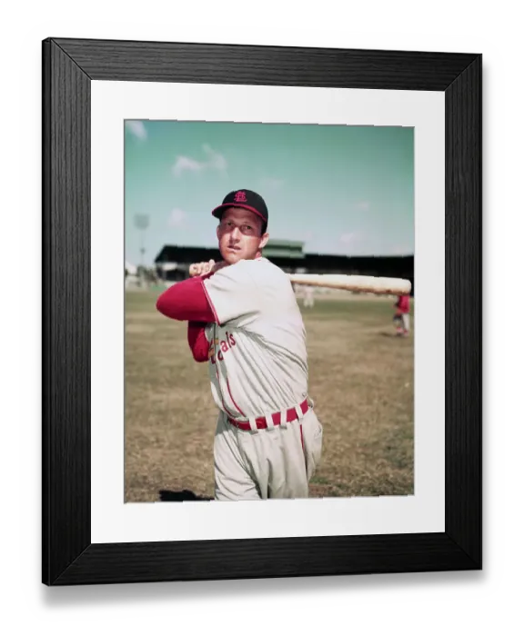 Framed Print : Stan Musial Posing with Bat Framed Print : Stan Musial Posing with Bat