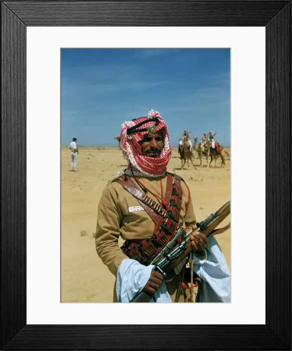Framed Print : Arabian Soldier with Machine Gun Framed Print : Arabian Soldier with Machine Gun