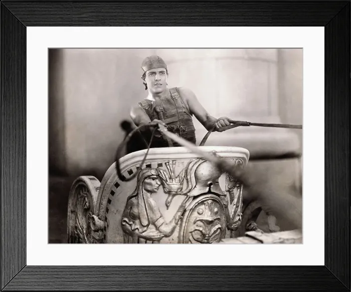 Framed Print : Ramon Novarro in Chariot Scene of Ben Hur Framed Print : Ramon Novarro in Chariot Scene of Ben Hur