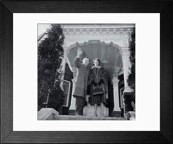 Framed Print : Nelson Rockefeller and Wife Waving Framed Print : Nelson Rockefeller and Wife Waving