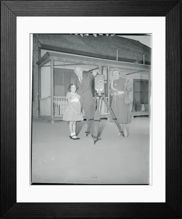 Framed Print : Cecil B. Demille Posing With Granddaughter Framed Print : Cecil B. Demille Posing With Granddaughter