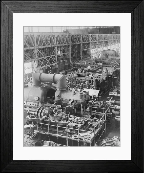 Framed Print : Steam Turbines Being Assembled Framed Print : Steam Turbines Being Assembled