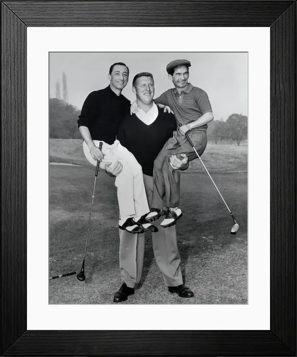 Framed Print : George Bayer Holding Up Willie Shoemaker and Eddie Arcaro Framed Print : George Bayer Holding Up Willie Shoemaker and Eddie Arcaro
